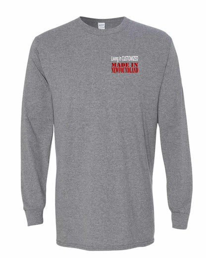 Living in Custom Made in Newfoundland Left Chest and Back Long Sleeve