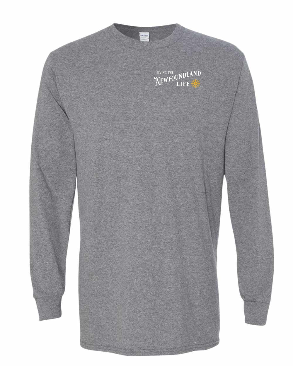 Living the Newfoundland Life yellow Left Chest and Back Long Sleeve