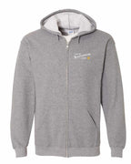 Living the NFLD Life yellow Left Chest and Back Zip Hoodie - Unisex