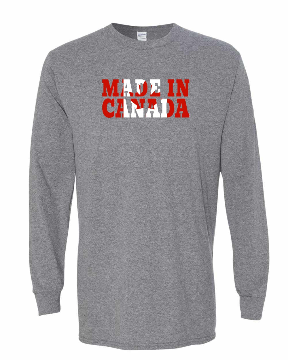 Made in Canada Flag Background Long Sleeve - Gildan Canada (sewn Internationally) - Unisex
