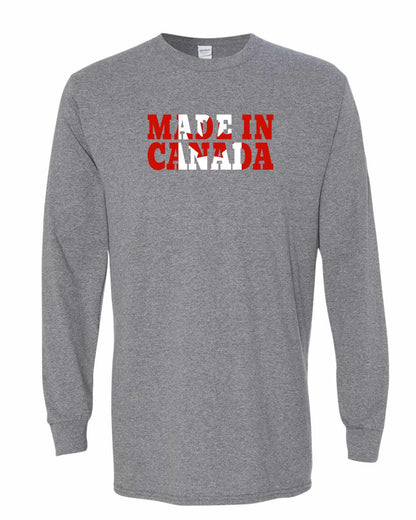 Made in Canada Flag Background Full Long Sleeve