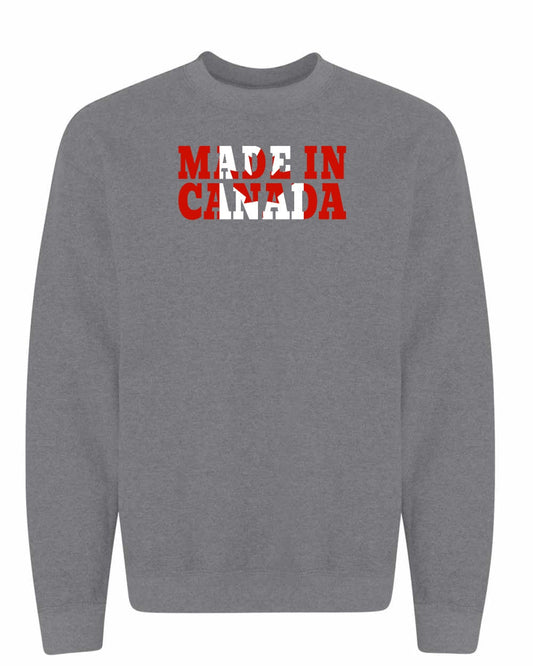Made in Canada Flag Background Full Crewneck