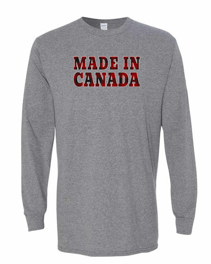 Made in Canada Plaid Background Full Long Sleeve