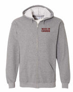 Made in Canada Plaid Background Left Chest Zip Hoodie - Gildan Canada (sewn Internationally) - Unisex