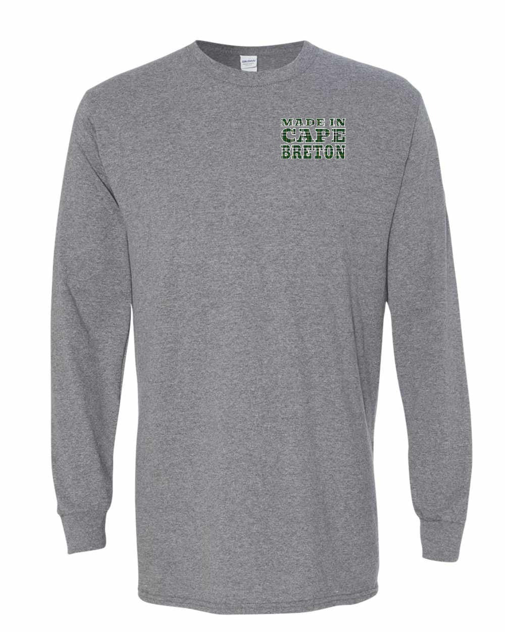 Made In Cape Breton Tartan Left Chest and Back Long Sleeve Tee