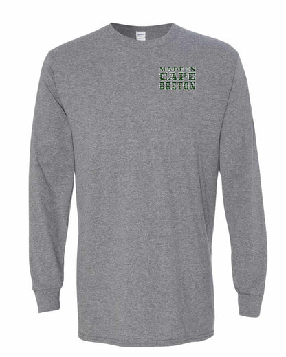 Made In Cape Breton Tartan Left Chest and Back Long Sleeve Tee