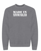 Made In NFLD ( White Lettering) Crewneck Sweatshirt - Unisex