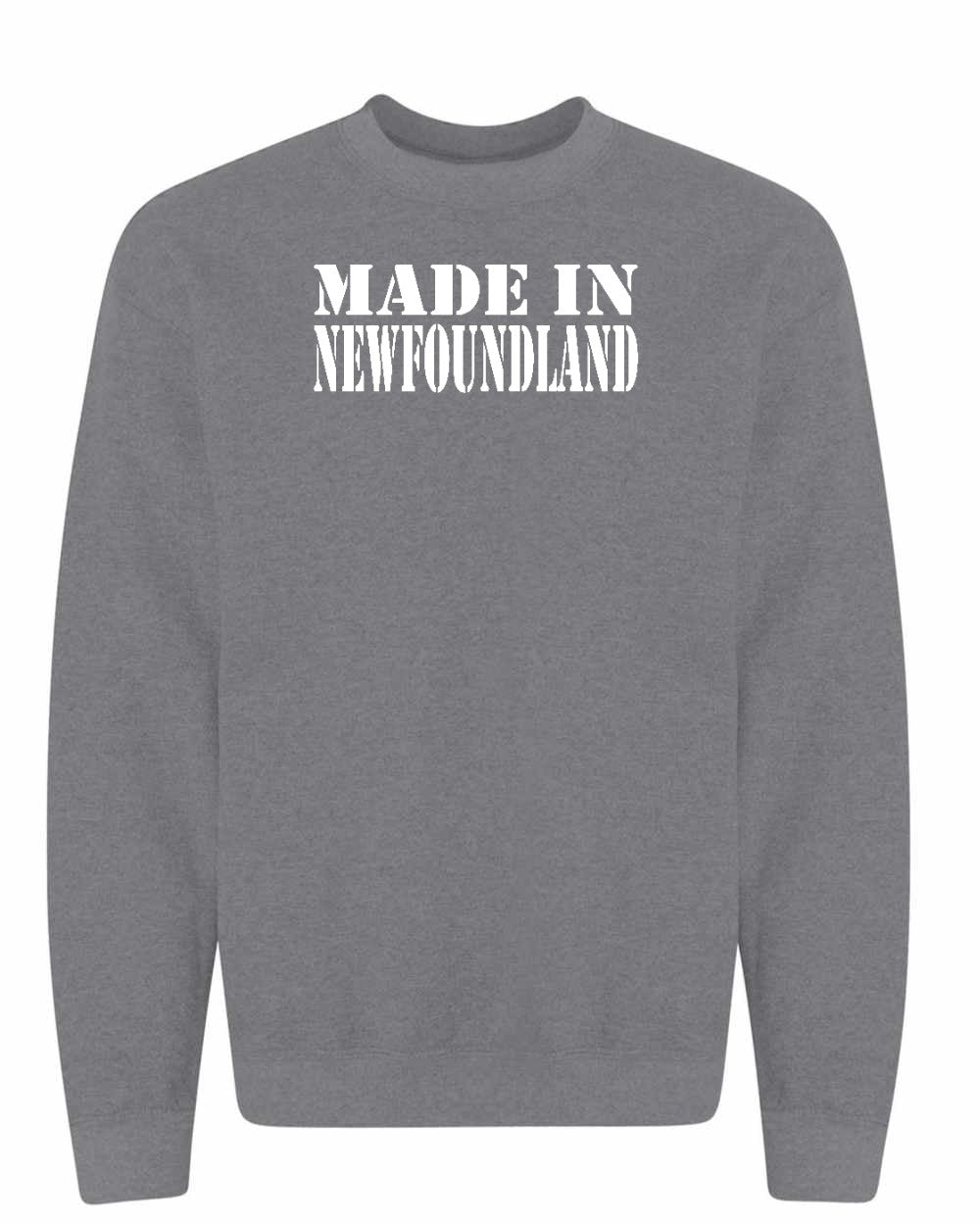 Made In NFLD ( White Lettering) Crewneck Sweatshirt - Unisex