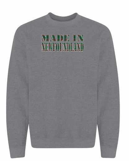 Made In Newfoundland ( Tartan Lettering) Full Crewneck Sweatshirt