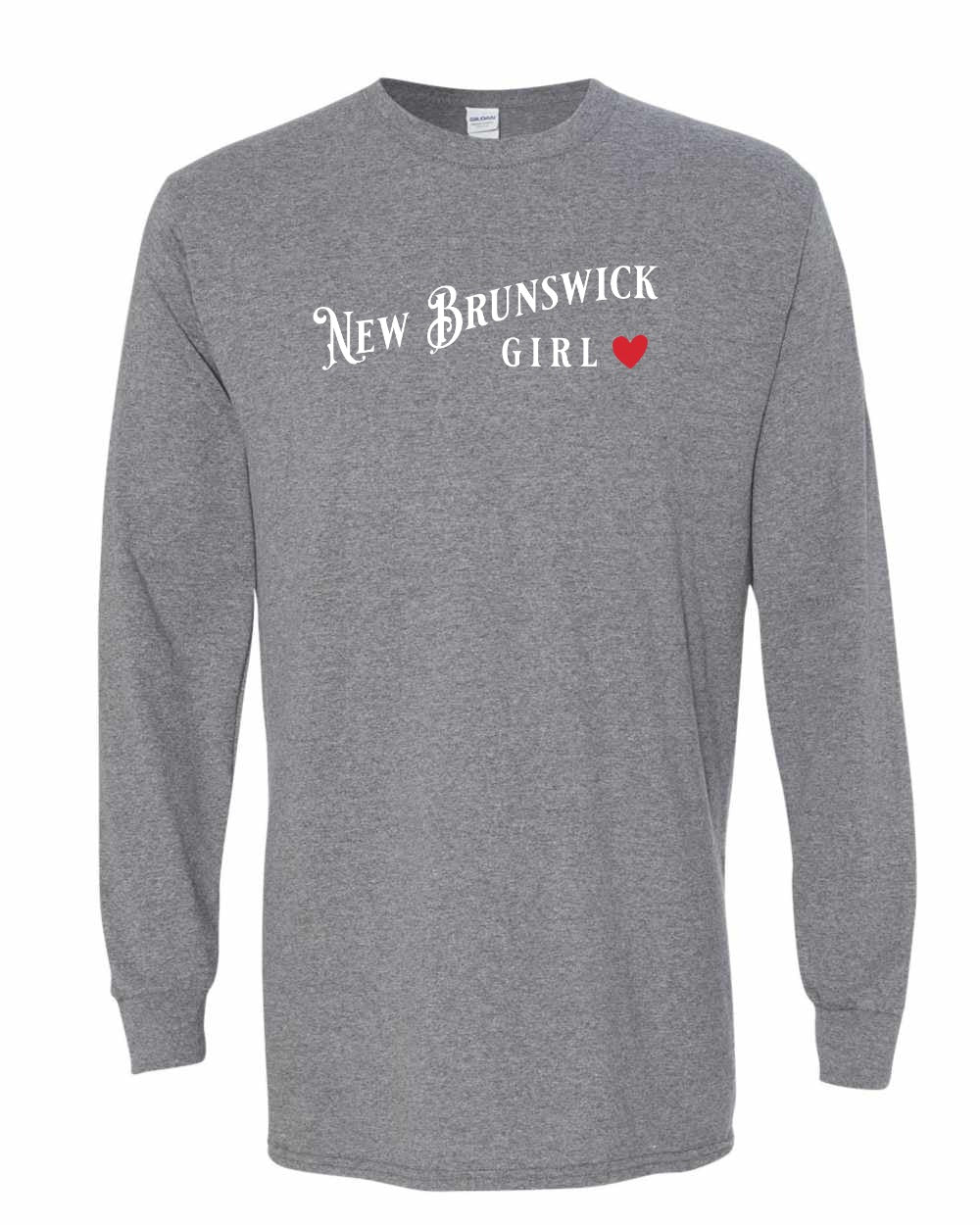New Brunswick Girl Red Heart Full Long Sleeve Tee