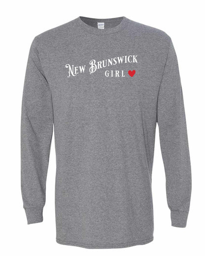 New Brunswick Girl Red Heart Full Long Sleeve Tee