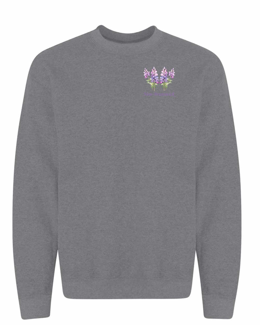 New Brunswick Lupins Left Chest and Back Crewneck Sweatshirt