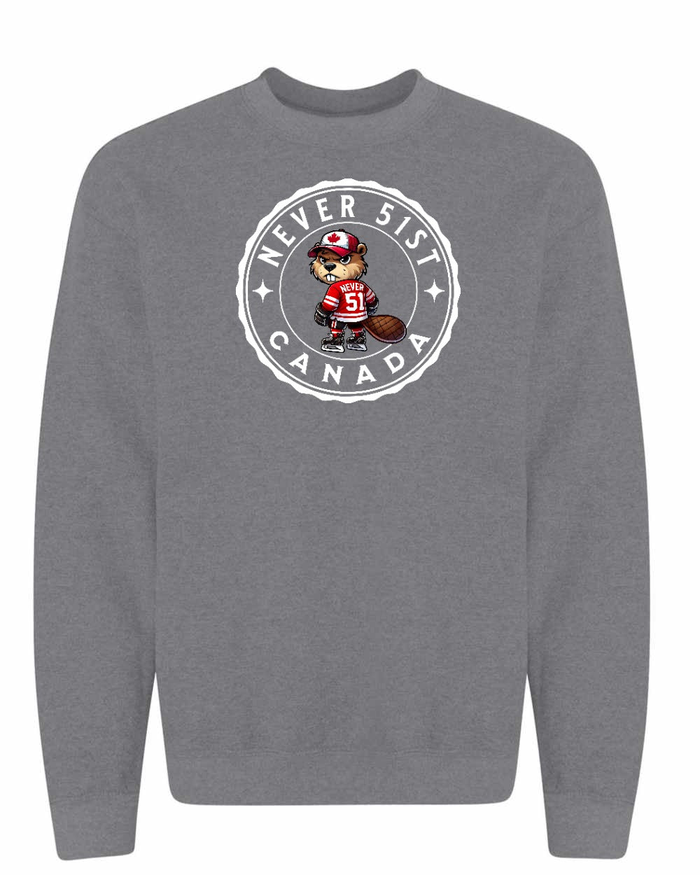Never 51st Beaver Crewneck Sweatshirt - Gildan Canada (sewn Internationally) - Unisex