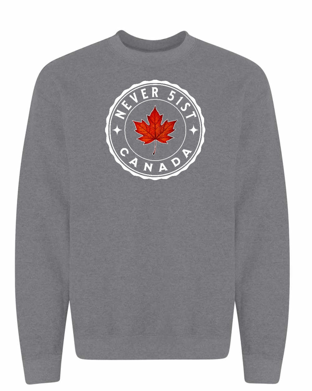Never 51st Leaf Crewneck Sweatshirt - Gildan Canada (sewn Internationally) - Unisex