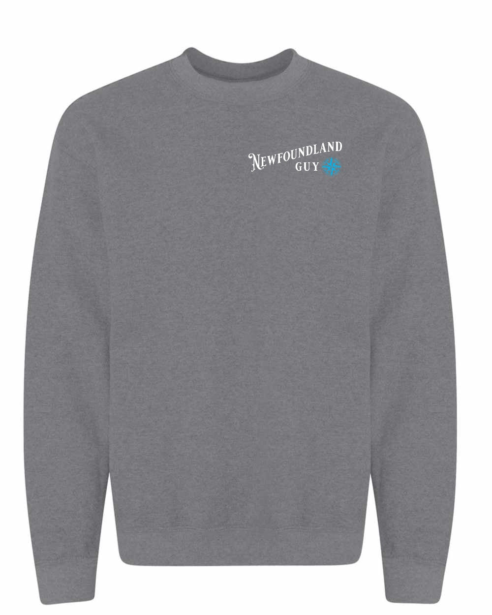 NFLD Guy Blue Left Chest and Back Crewneck Sweatshirt - Unisex