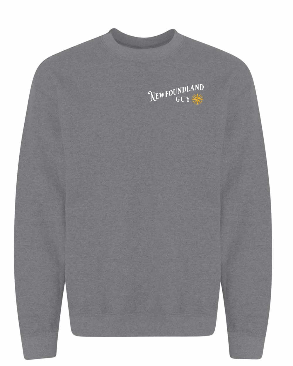 NFLD Guy Yellow Compass Left Chest and Back Crewneck Sweatshirt - Unisex