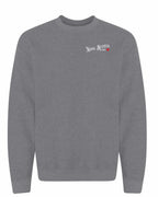 NS Girl Red Heart Left Chest Crewneck Sweatshirt - Unisex