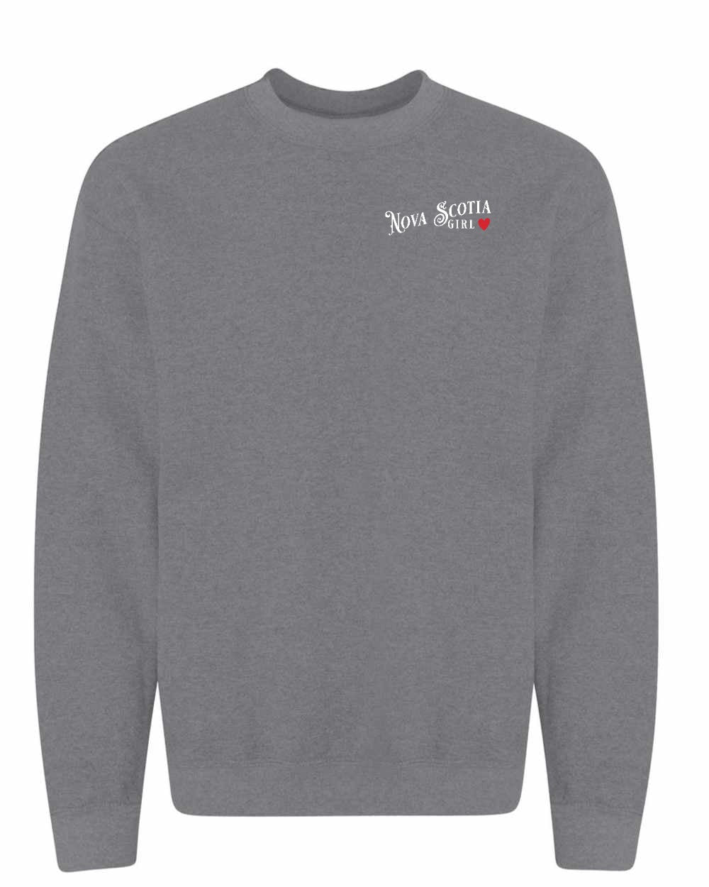 Nova Scotia Girl Red Heart Left Chest crew-neck