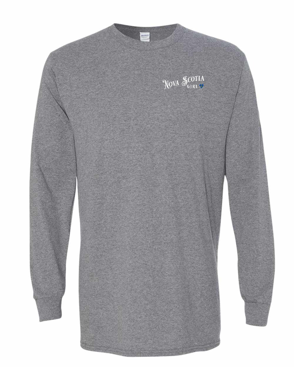 Nova Scotia Girl Tartan Heart Left Chest Long Sleeve Tee