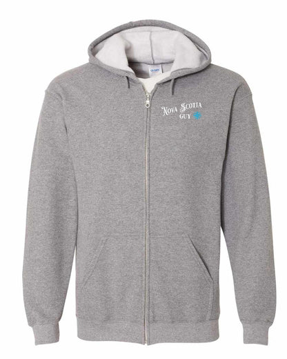 Nova Scotia Guy blue Left Chest and Back zip-hoodie