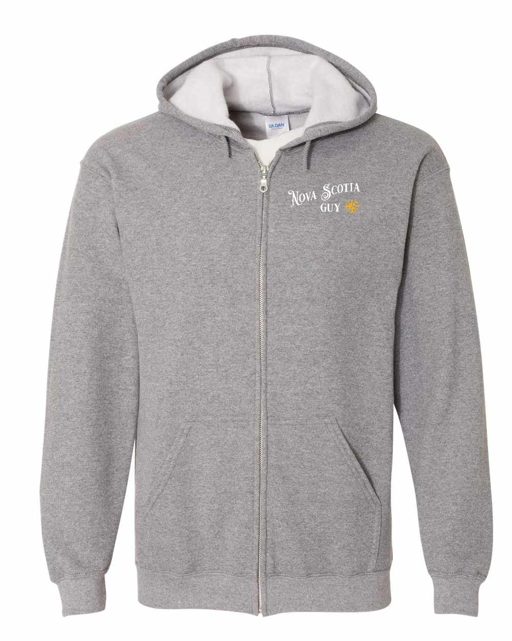 NS Guy Yellow Compass Left Chest Zip Hoodie - Unisex