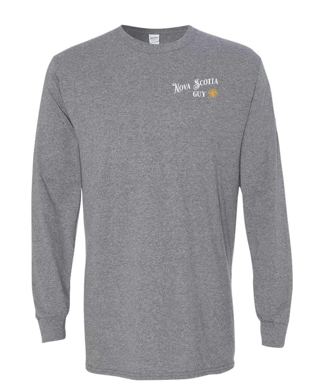 Nova Scotia Guy yellow Left Chest and Back Long Sleeve Tee