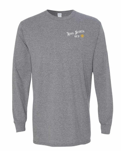 Nova Scotia Guy yellow Left Chest and Back Long Sleeve Tee