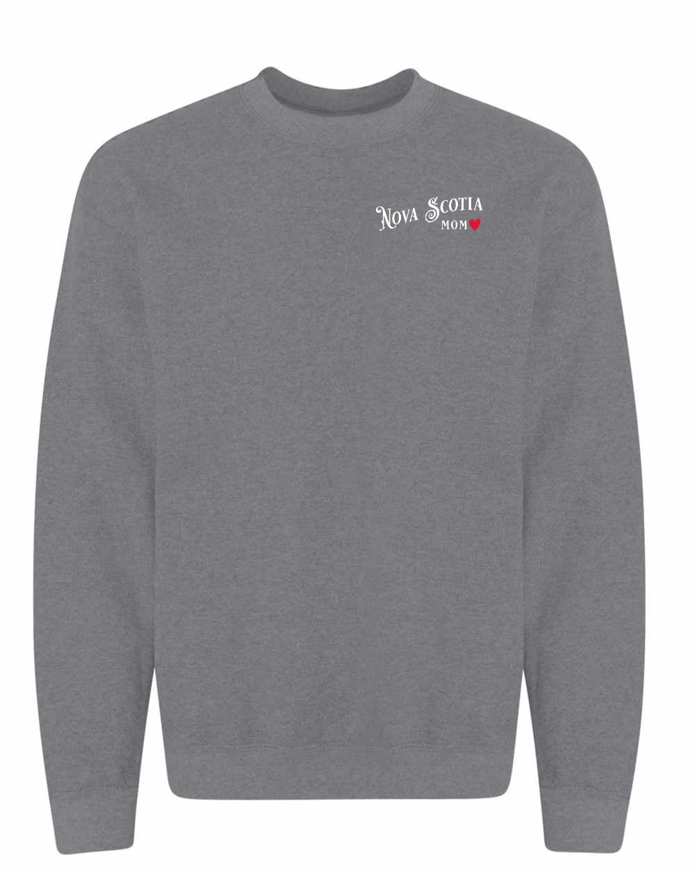 Nova Scotia Mom Left Chest and Back crew-neck