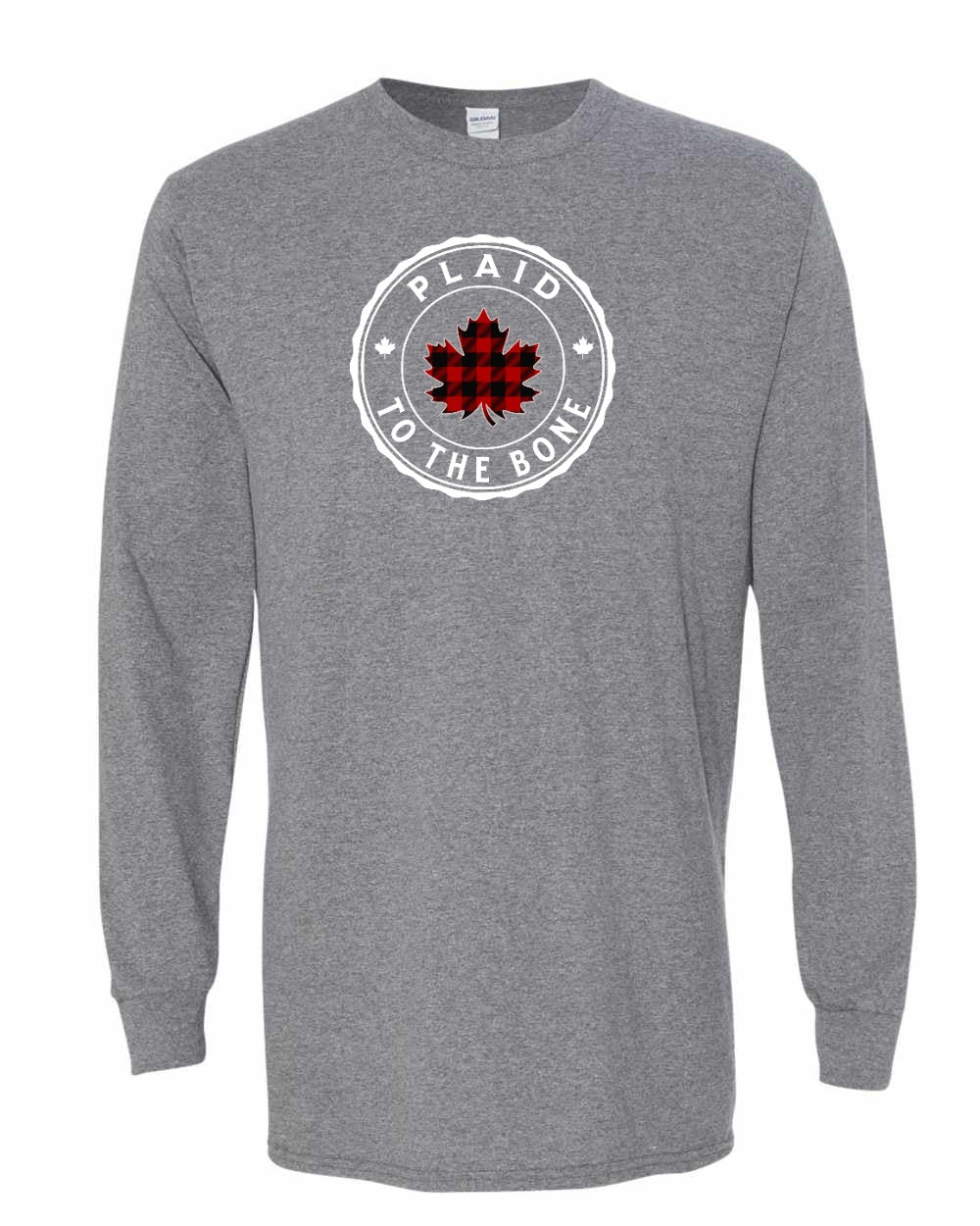 Plaid to the Bone Circle Leaf Long Sleeve - Gildan Canada (sewn Internationally) - Unisex