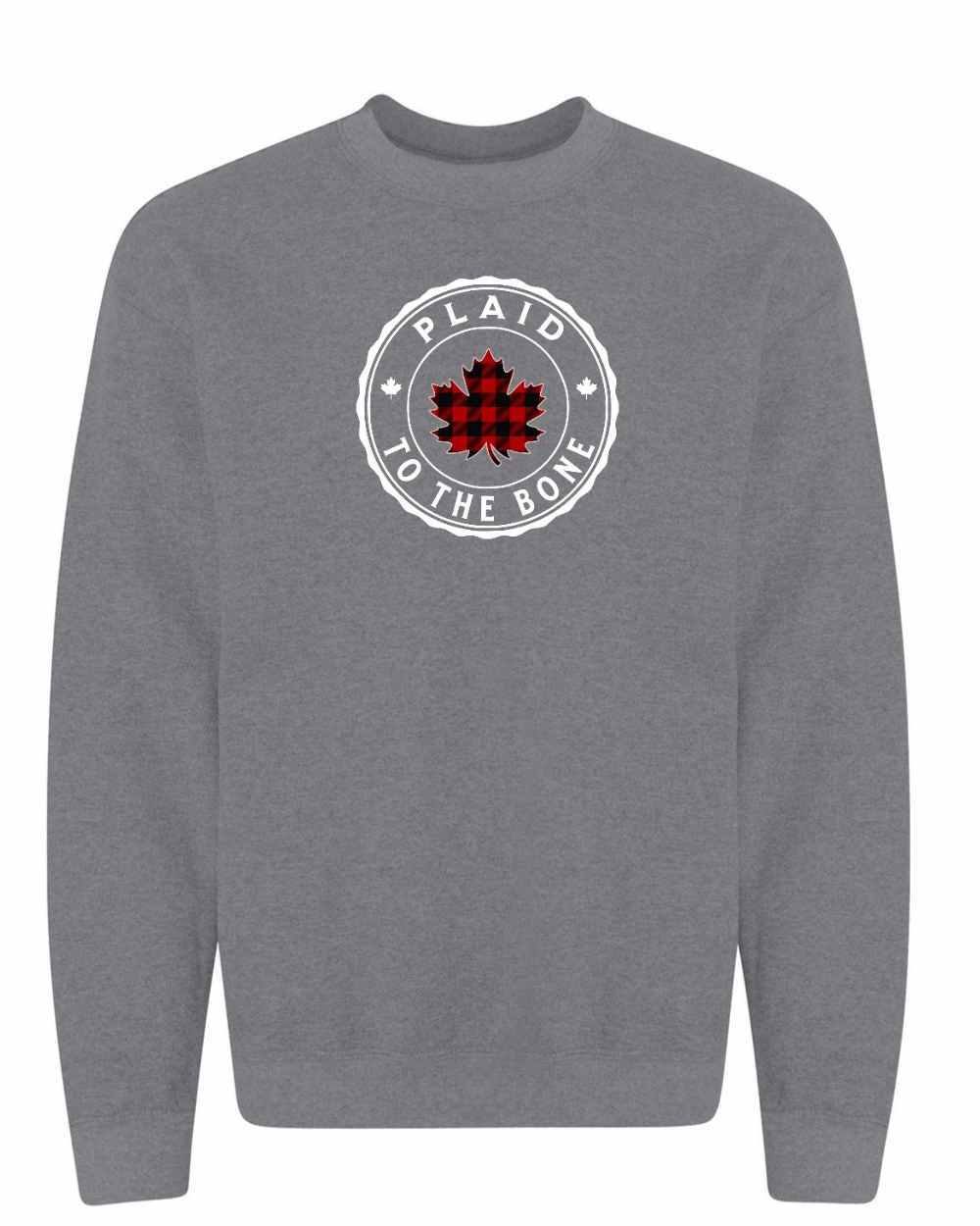 Plaid to the Bone Circle Leaf Full Crewneck