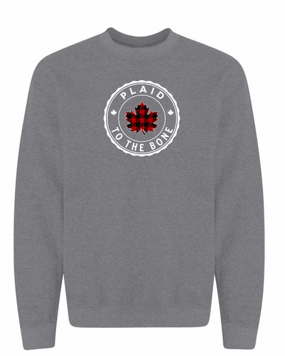 Plaid to the Bone Circle Leaf Full Crewneck