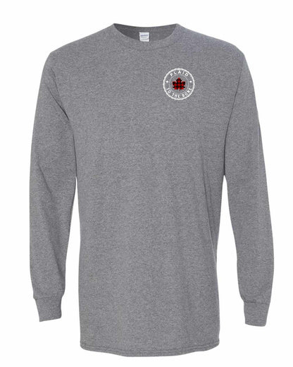 Plaid to the Bone Circle Leaf Left Chest and Back Long Sleeve