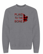 Plaid to the Bone Stacked Leaf Crewneck Sweatshirt - Gildan Canada (sewn Internationally) - Unisex