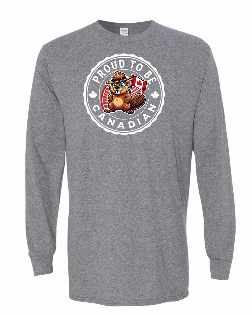 Proud to be Canadian Beaver Long Sleeve - Gildan Canada (sewn Internationally) - Unisex