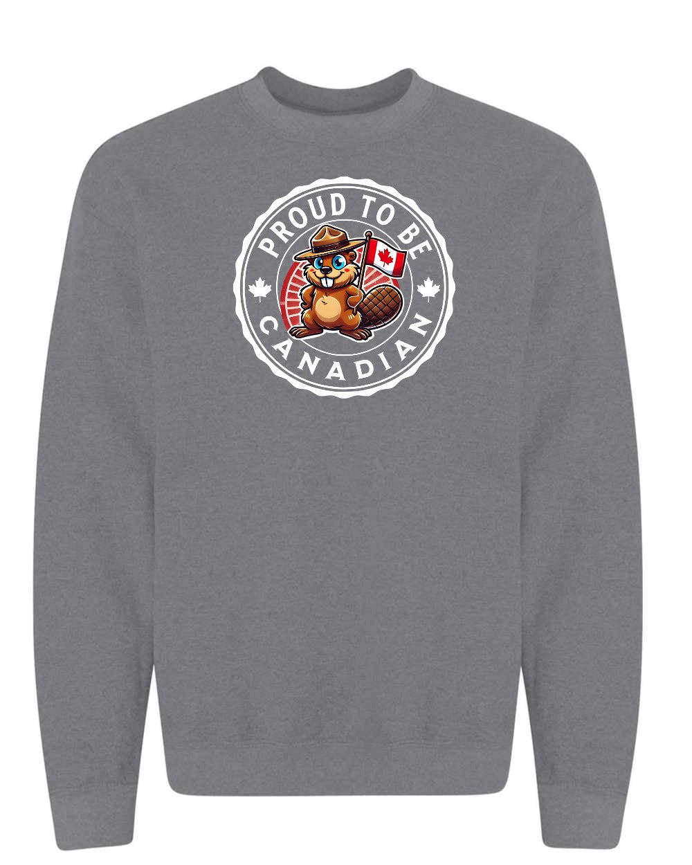 Proud to be Canadian Beaver Crewneck Sweatshirt - Gildan Canada (sewn Internationally) - Unisex