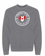 Proud to be Canadian Heart Flag Crewneck Sweatshirt - Gildan Canada (sewn Internationally) - Unisex