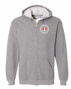 Proud to be Canadian Heart Flag Left Chest Zip Hoodie - Gildan Canada (sewn Internationally) - Unisex
