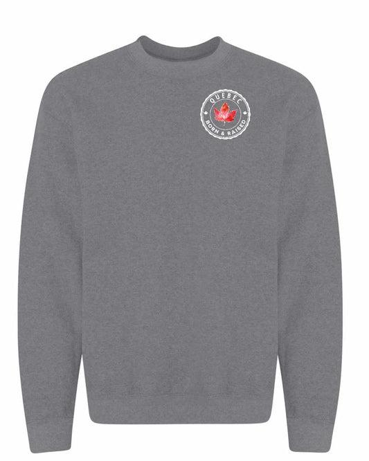 Born and Raised Quebec Left Chest and Back Crewneck