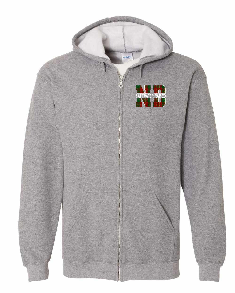 NB Saltwater Raised Left Chest and Back Zip Hoodie Printed NOT STITCHED