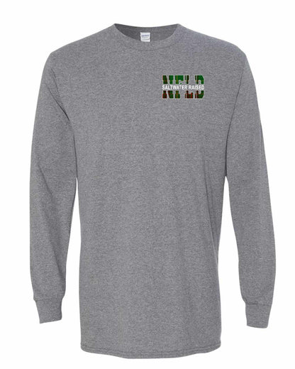 Newfoundland Saltwater Raised Left Chest Long Sleeve Tee Printed NOT STITCHED