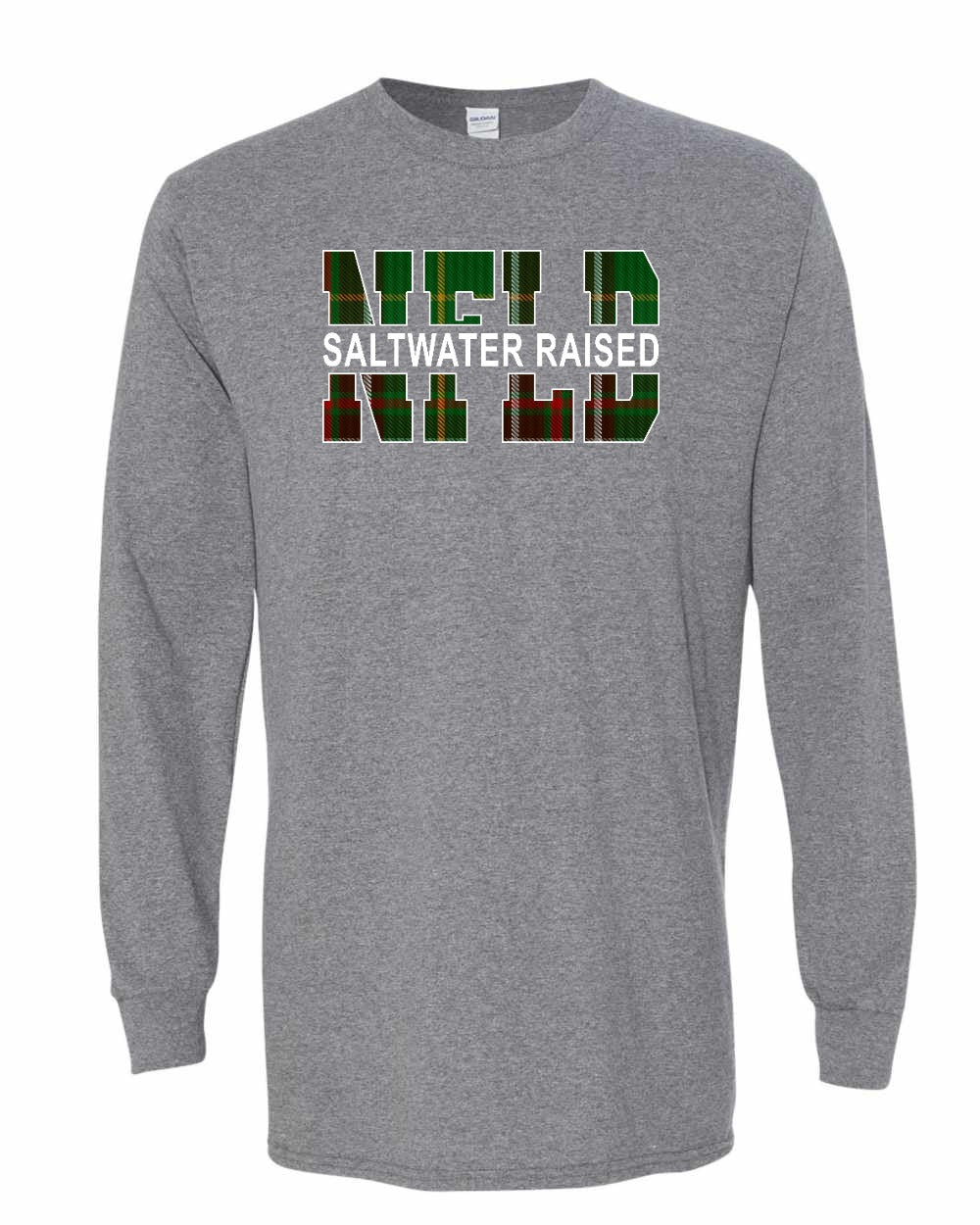 Newfoundland Saltwater Raised Full Front Long Sleeve Tee Printed NOT STITCHED