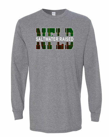 Newfoundland Saltwater Raised Full Front Long Sleeve Tee Printed NOT STITCHED