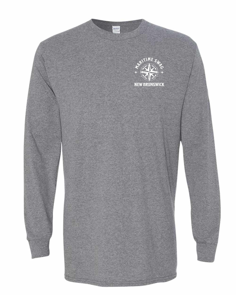 Maritime Swag New Brunswick Compass Left Chest and Back Long Sleeve Tee