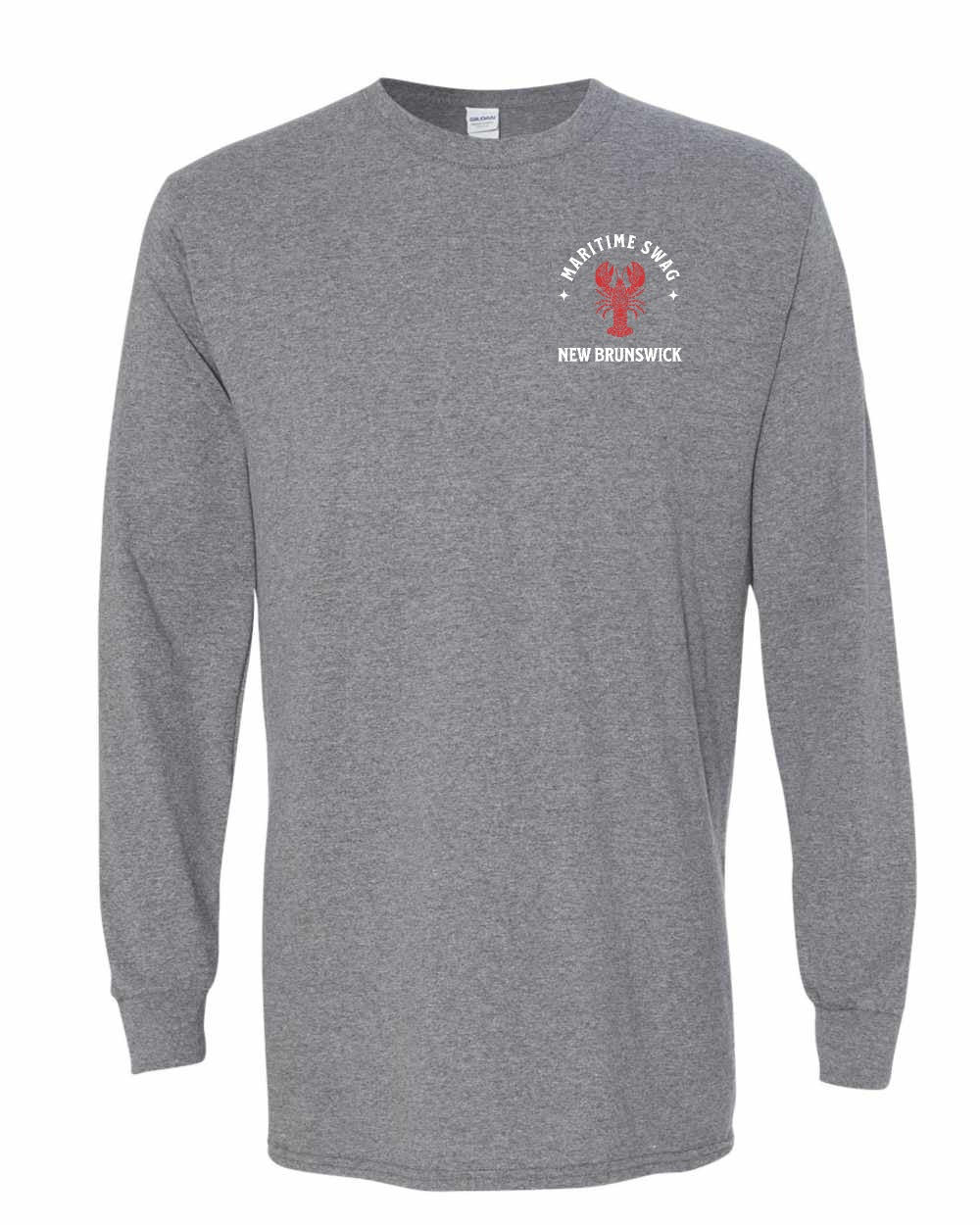 Maritime Swag New Brunswick Mandala Red Lobster Left Chest and Back Long Sleeve Tee