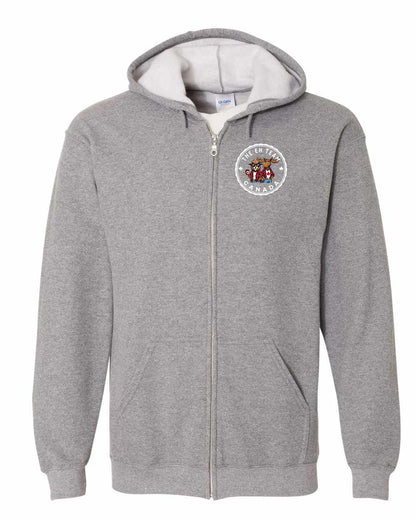 Eh Team Left Chest and Back Zip Hoodie - Gildan Canada (sewn Internationally)