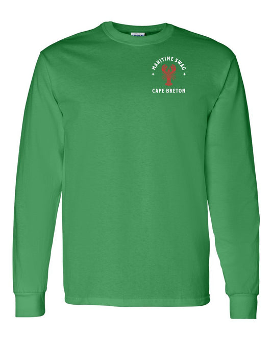 Maritime Swag Cape Breton Mandala Red Lobster Left Chest Long Sleeve Tee