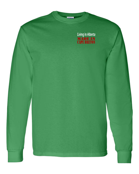 Living Alberta Made in Cape Breton Left Chest and Back Long Sleeve Tee