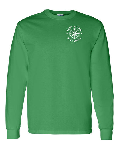 Maritime Swag Nova Scotia Compass Left Chest and Back Long Sleeve Tee