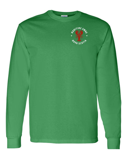 Maritime Swag Nova Scotia Mandala Red Lobster Left Chest Long Sleeve Tee