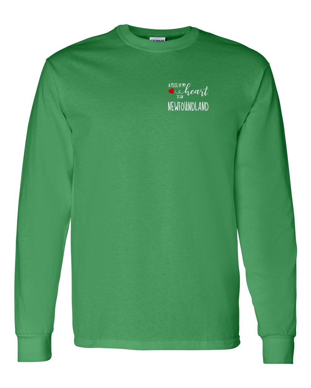 A piece of My heart in Newfoundland (Red Heart) Left Chest Long Sleeve